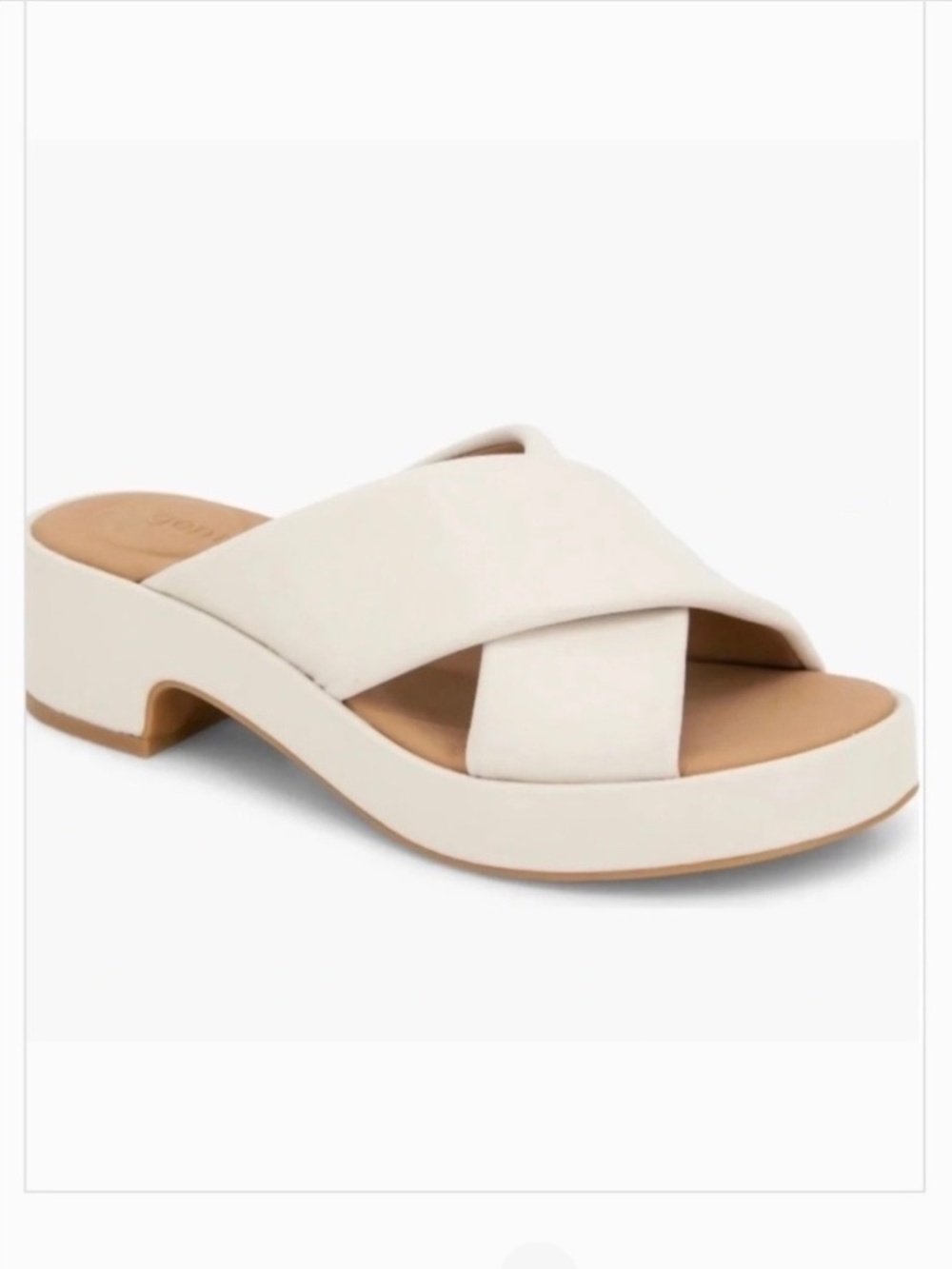 Gentle Souls River Platform Slide Sandal Stone Leather SZ 9.5